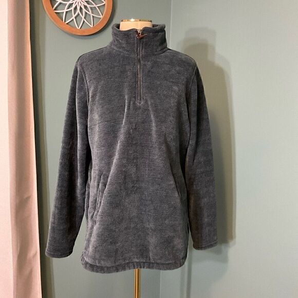 32 Degrees Heat Womens Mock Neck Fleece 1/4 Zip Pullover Sweater Teal Large NWOT - Picture 7 of 13